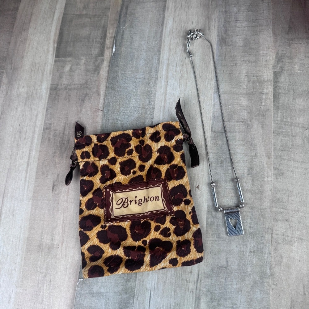 Brighton Women's Silver Plated Heart Pendant Necklace with Bag